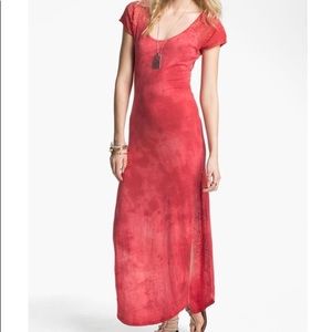Free People Red Tie Dye Maxi Dress